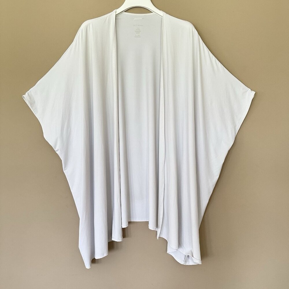 Buffbunny One Size Tall Stretchy Coverup Cardigan Jacket White Gym Swimwear